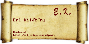 Erl Kilény névjegykártya